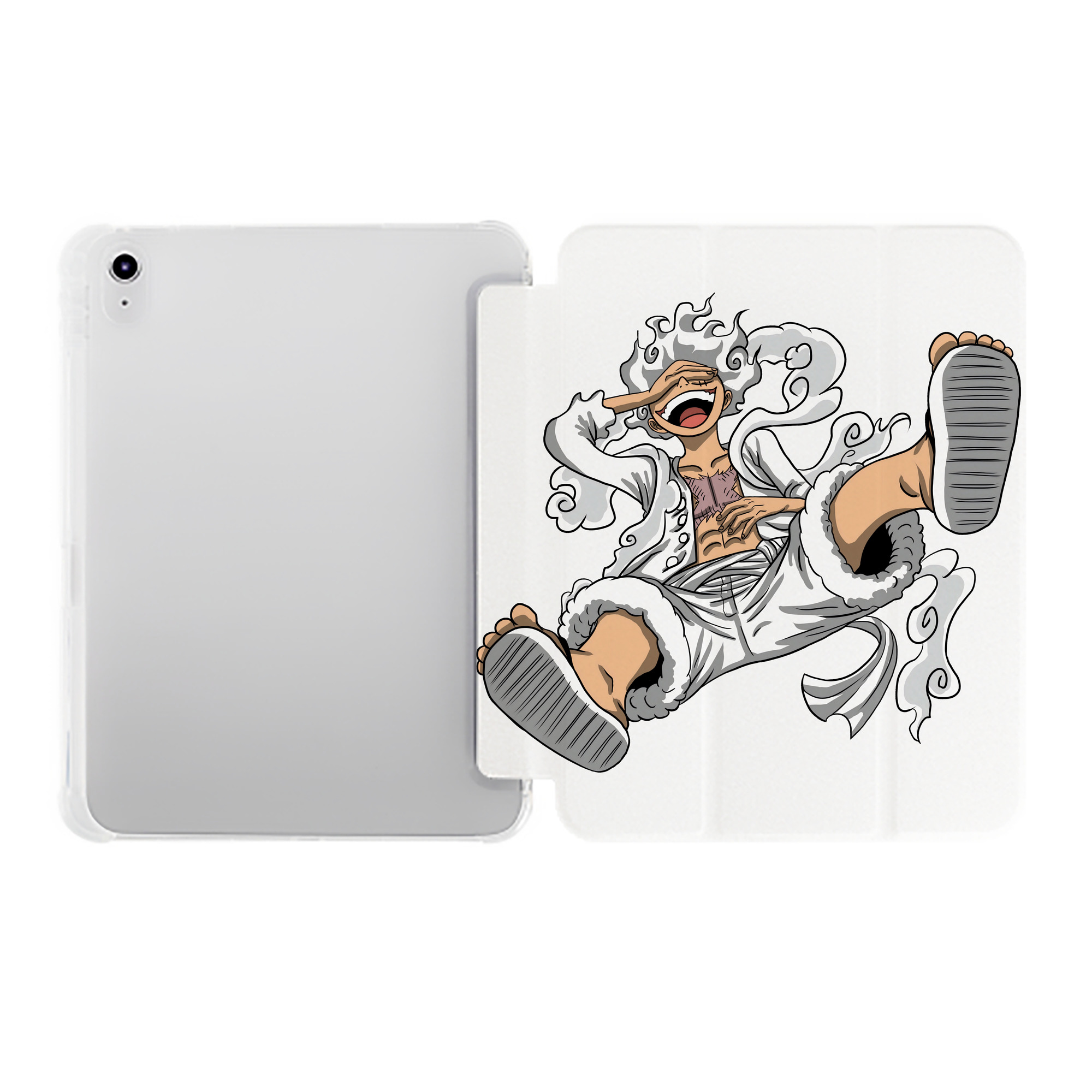 （画像用） ワンピース モンキー・D・ルフィ ONE PIECE Monkey D. Luffy IPad ケース ペン収納付き 三つ折りスタンド PUレザー×シリコン 対応機種9.5/10.5/10.9インチ